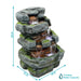 Sunnydaze 23" H Outdoor Electric Tiered Stone Waterfall with LED Lights DW-34061