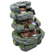 Sunnydaze 23" H Outdoor Electric Tiered Stone Waterfall with LED Lights DW-34061