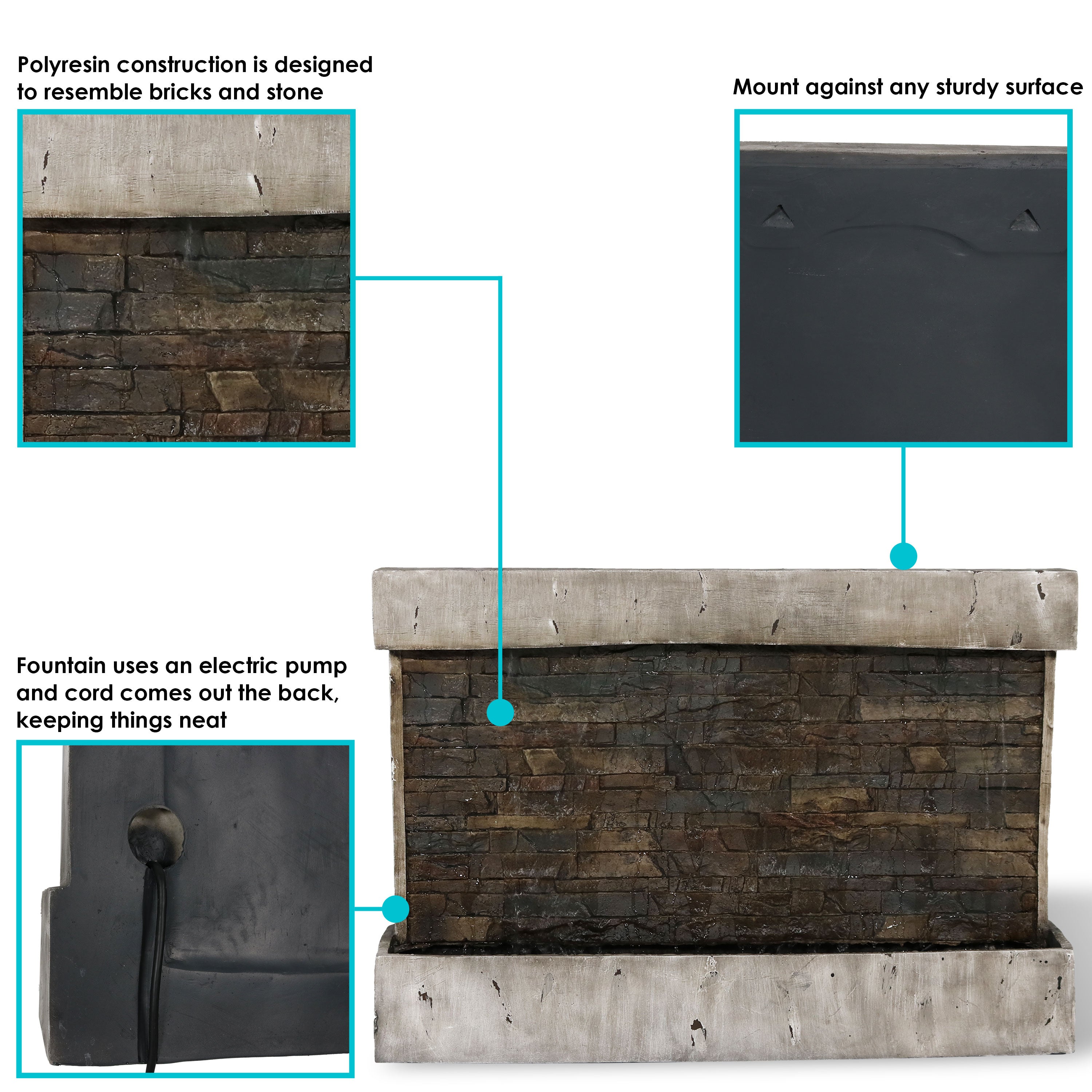 Sunnydaze 24" Ancient Outdoor Waterfall Fountain XCA-13283