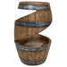 Sunnydaze 25" Spiraling Barrel Outdoor Water Fountain with LED Light SSS-320