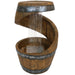 Sunnydaze 25" Spiraling Barrel Outdoor Water Fountain with LED Light SSS-320