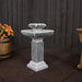 Sunnydaze 25" Square 2-Tier Outdoor Bird Bath Fountain with LED Lights SSS-337