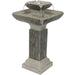 Sunnydaze 25" Square 2-Tier Outdoor Bird Bath Fountain with LED Lights SSS-337