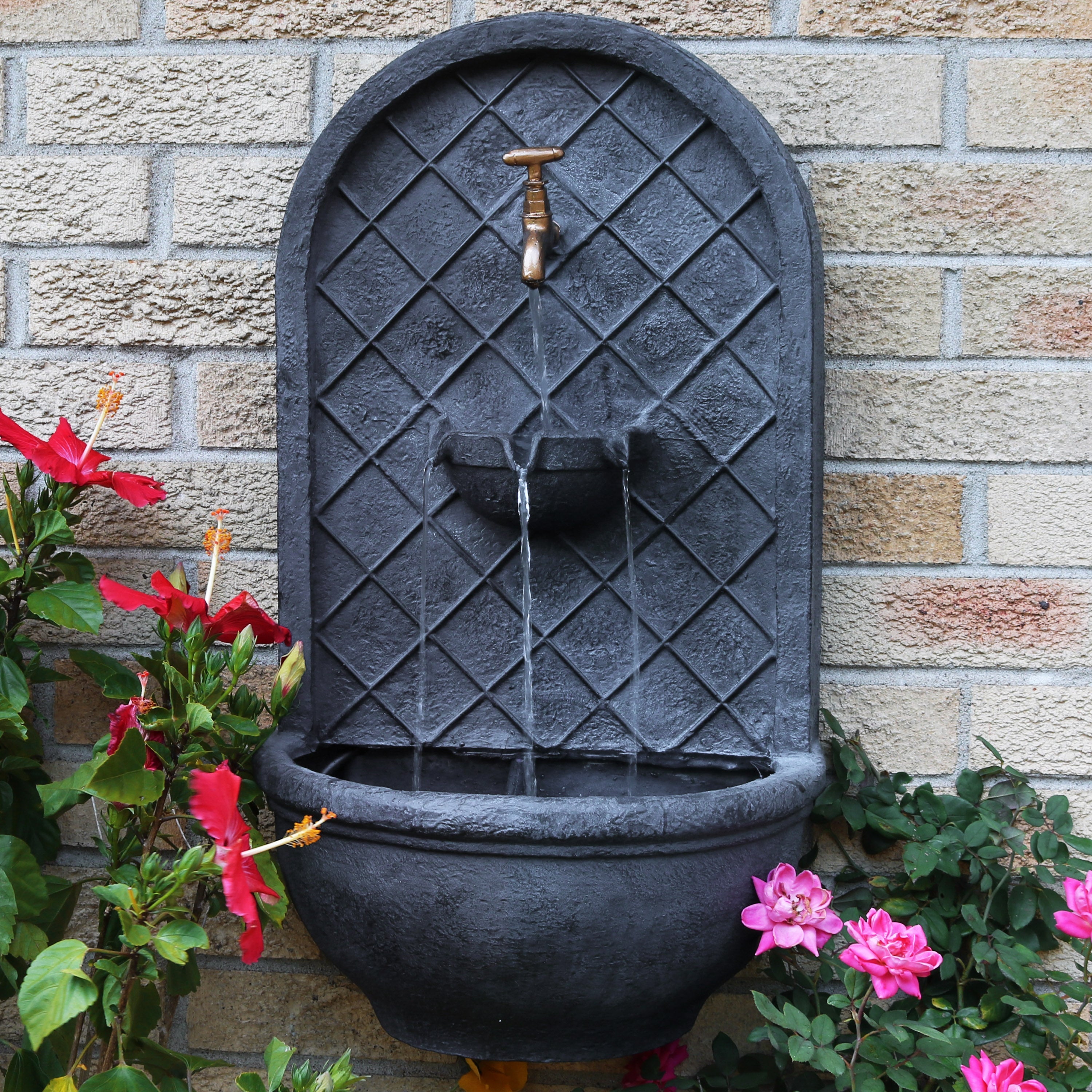 Sunnydaze 26" H Messina Solar Wall Fountain