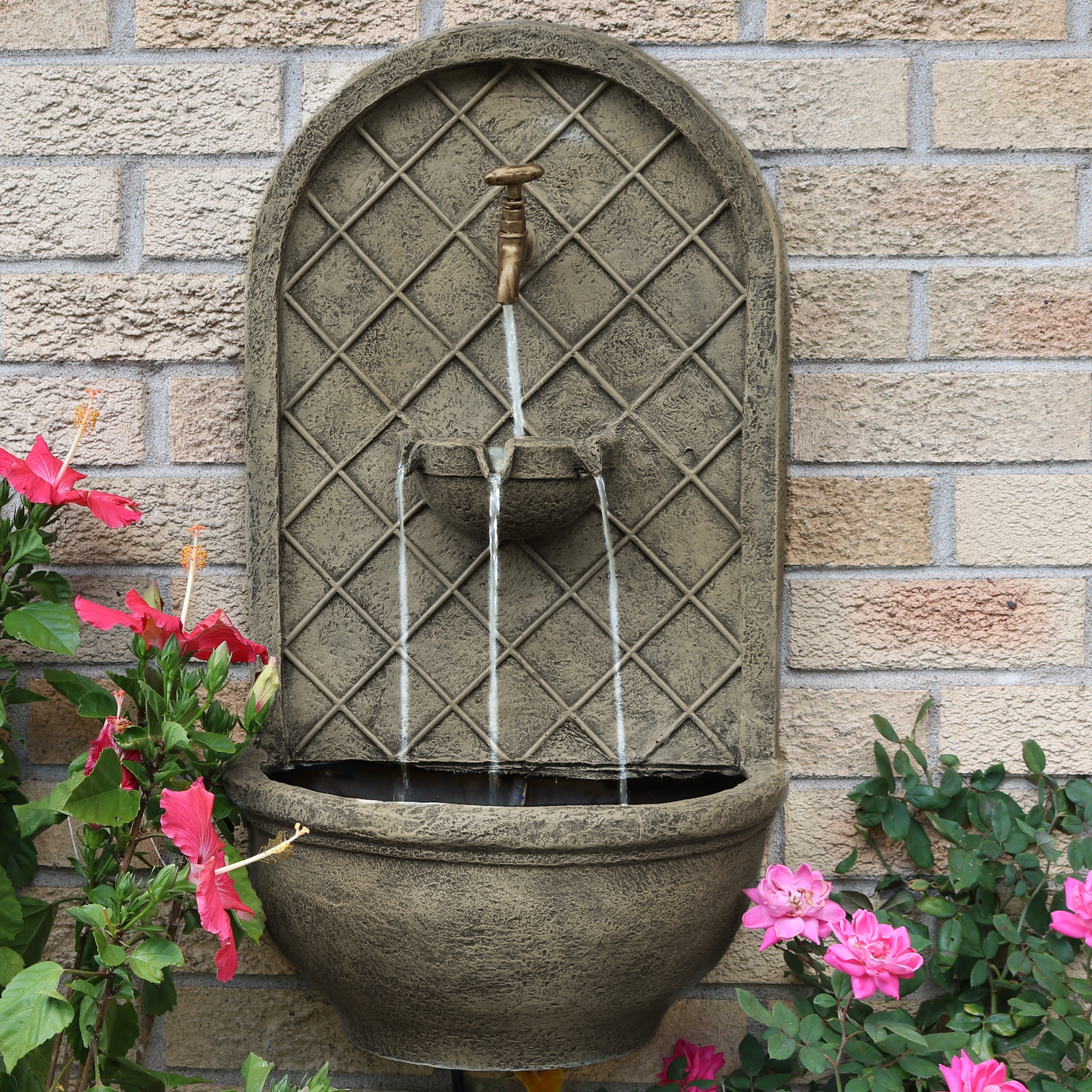 Sunnydaze 26" H Messina Solar Wall Fountain