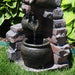Sunnydaze 27" Crumbling Bricks and Pots Solar Fountain with Battery Backup SL-0430