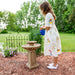 Sunnydaze 28" Beveled Flower 2-Tier Outdoor Water Fountain & Bird Bath WNC-943