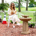 Sunnydaze 28" Beveled Flower 2-Tier Outdoor Water Fountain & Bird Bath WNC-943