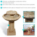 Sunnydaze 28" Beveled Flower 2-Tier Outdoor Water Fountain & Bird Bath WNC-943