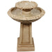 Sunnydaze 28" Beveled Flower 2-Tier Outdoor Water Fountain & Bird Bath WNC-943