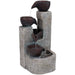Sunnydaze 29" Aged Tiered Vessels Solar Fountain with Battery Backup SL-604