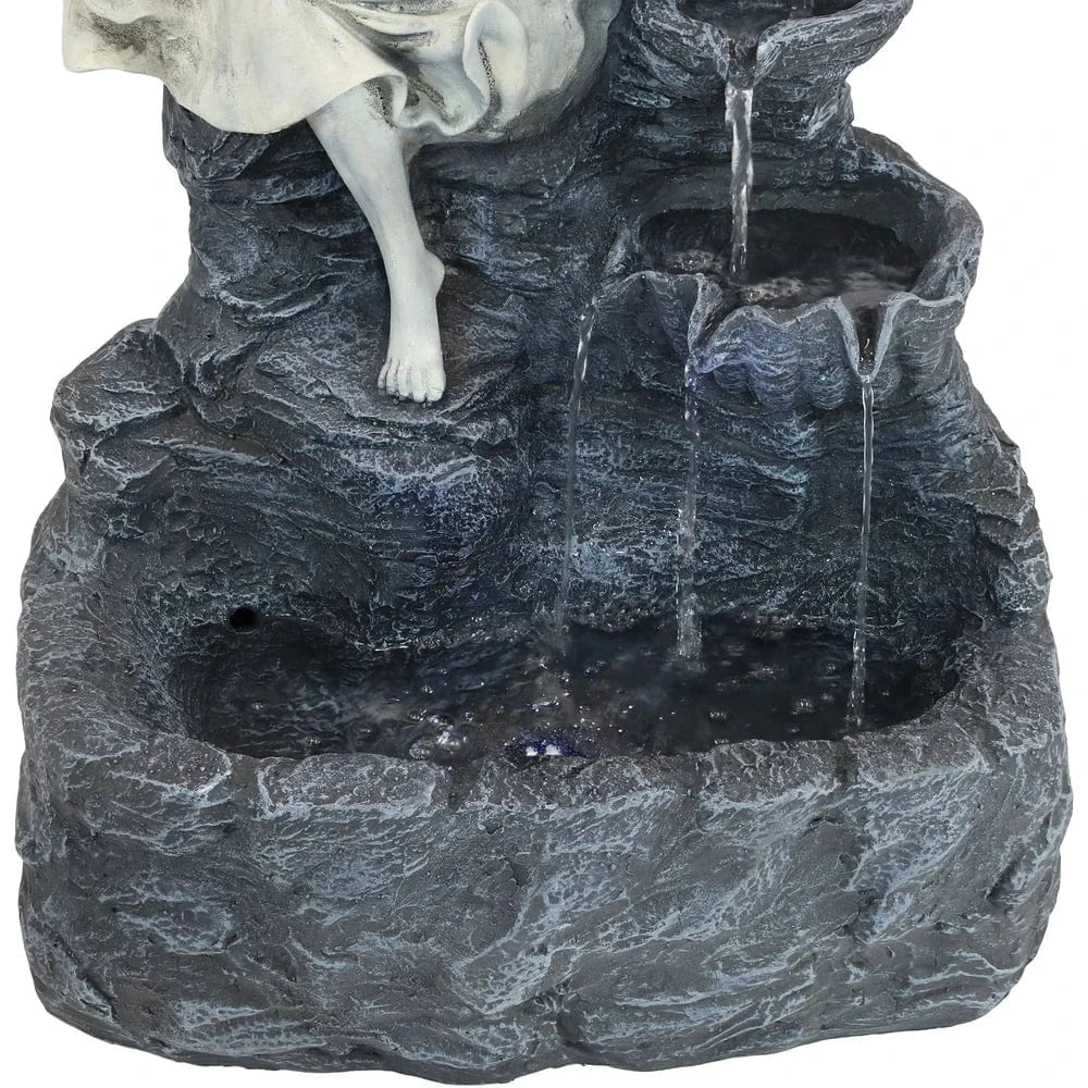Sunnydaze 29" Angel Falls Solar Fountain with Battery Backup SL-443