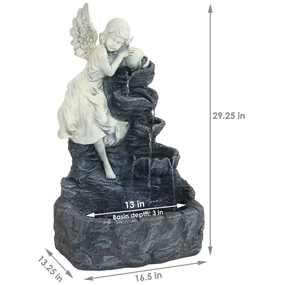Sunnydaze 29" Angel Falls Solar Fountain with Battery Backup SL-443