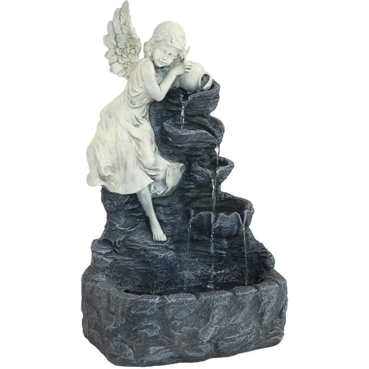 Sunnydaze 29" Angel Falls Solar Fountain with Battery Backup SL-443