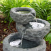 Sunnydaze 3-Tier Chiseled Basin Solar Powered Fountain for Garden, Patio, Yard or Balcony - Polyresin AMP-F834