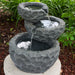 Sunnydaze 3-Tier Chiseled Basin Solar Powered Fountain for Garden, Patio, Yard or Balcony - Polyresin AMP-F834