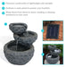 Sunnydaze 3-Tier Chiseled Basin Solar Powered Fountain for Garden, Patio, Yard or Balcony - Polyresin AMP-F834