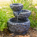 Sunnydaze 3-Tier Chiseled Basin Solar Powered Fountain for Garden, Patio, Yard or Balcony - Polyresin AMP-F834