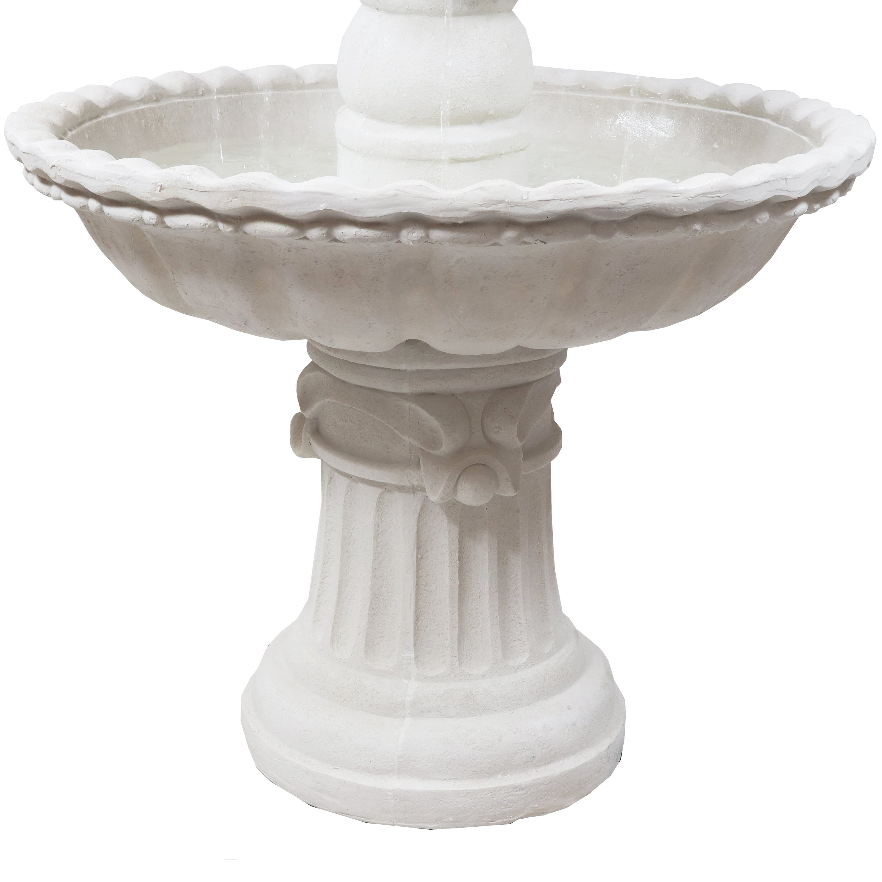 Sunnydaze 3-Tier Outdoor Water Fountain with Fruit Top - White - 52" H FC-73918