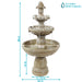 Sunnydaze 3-Tier Outdoor Water Fountain with Pump - 48" H FC-73688