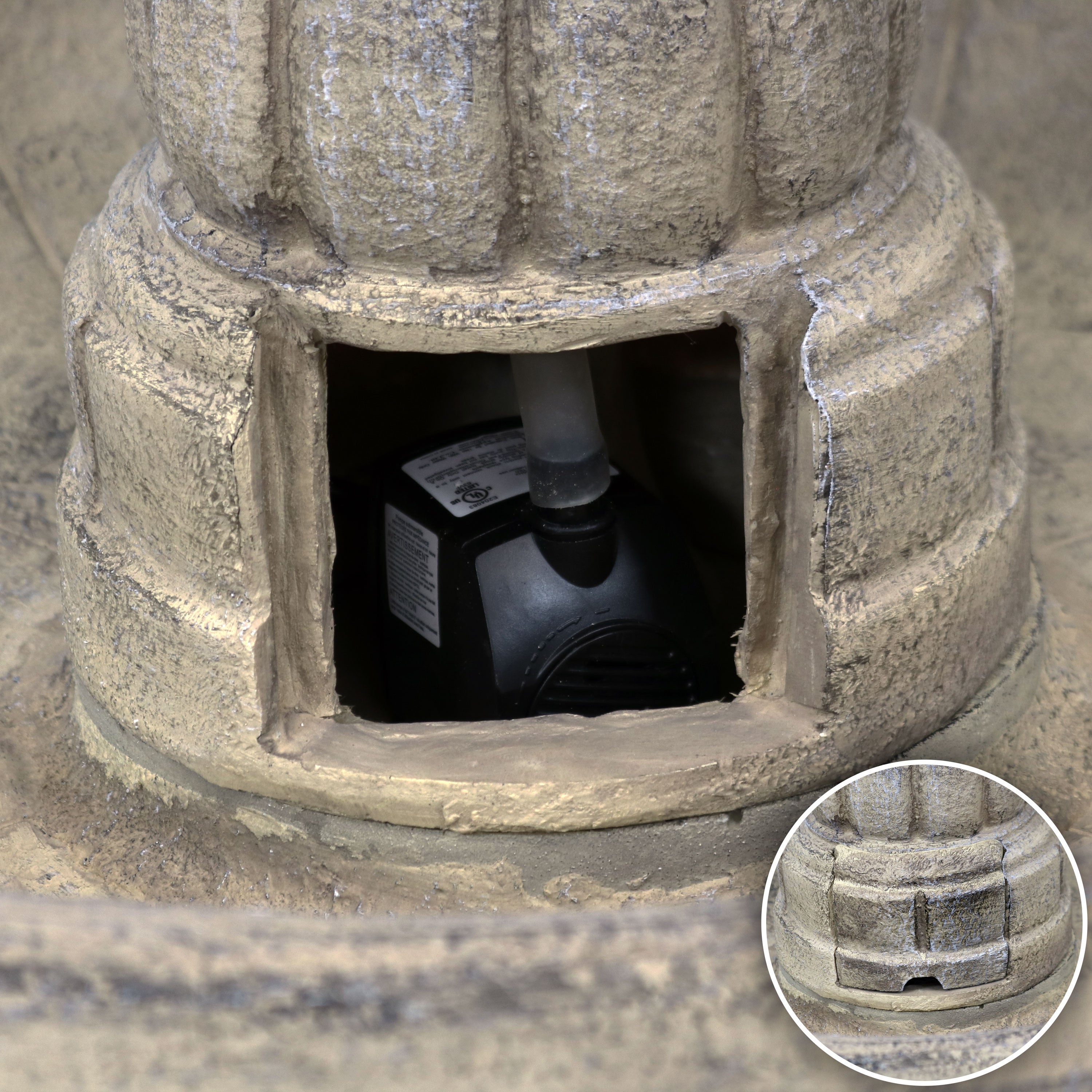 Sunnydaze 3-Tier Outdoor Water Fountain with Pump - 48" H FC-73688