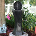 Sunnydaze 31" Black Pedestal and Ball Solar with Battery Backup Fountain SL-0407B
