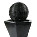 Sunnydaze 31" Black Pedestal and Ball Solar with Battery Backup Fountain SL-0407B