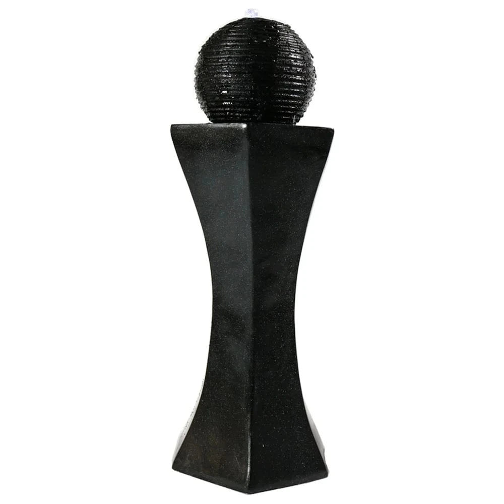 Sunnydaze 31" Black Pedestal and Ball Solar with Battery Backup Fountain SL-0407B