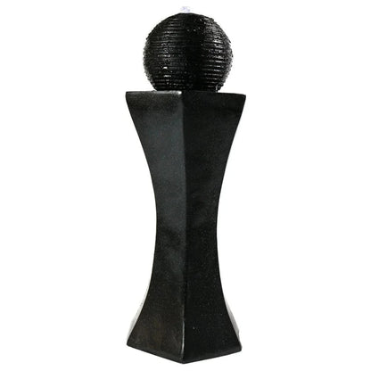 Sunnydaze 31" Black Pedestal and Ball Solar with Battery Backup Fountain SL-0407B
