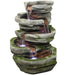 Sunnydaze 31" H Cobblestone Rock Waterfall Fountain with LED Lights DW-34079
