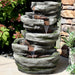 Sunnydaze 31" H Cobblestone Rock Waterfall Fountain with LED Lights DW-34079