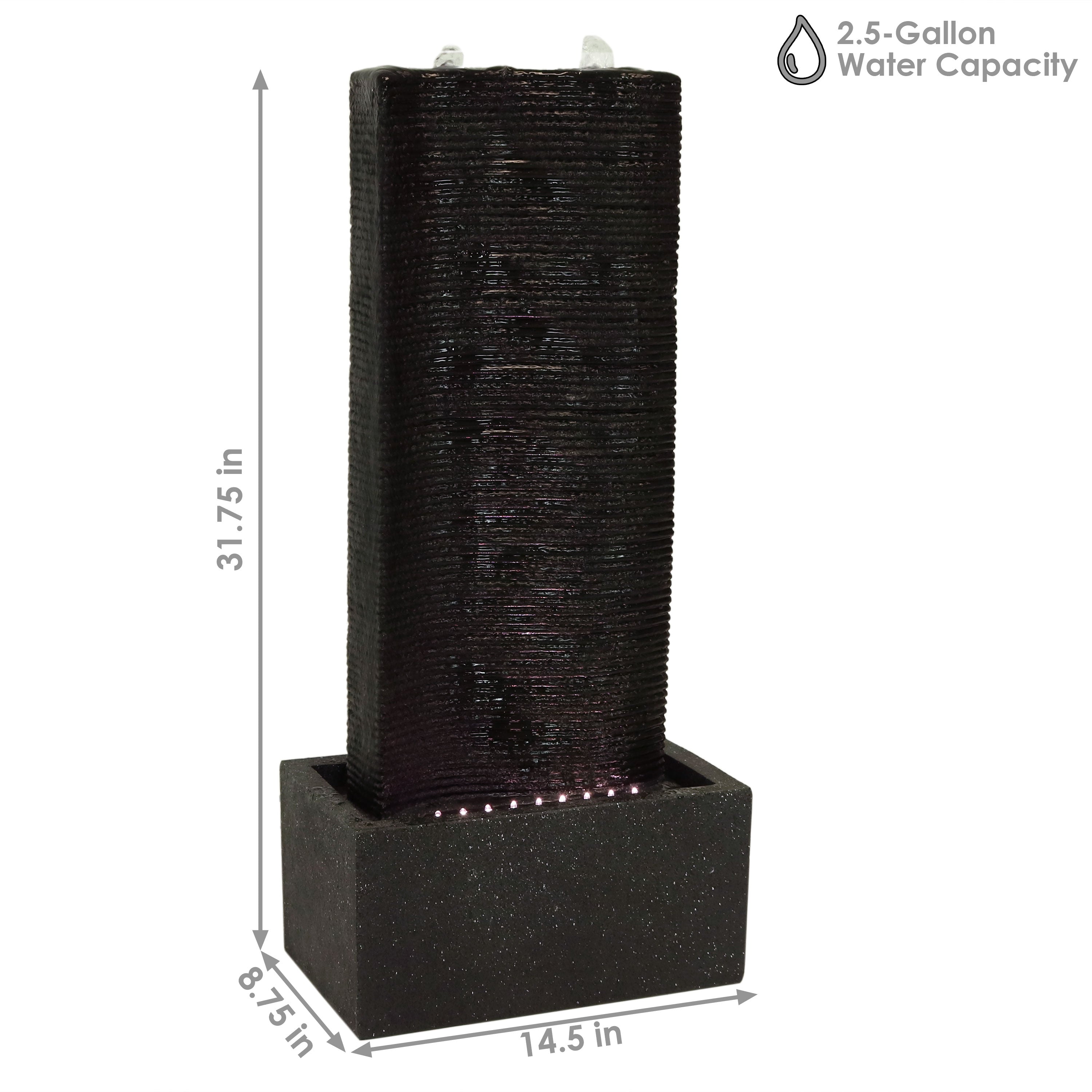 Sunnydaze 31" Rippling Tower Outdoor Water Fountain SSS-183