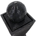 Sunnydaze 32" H Black Ball Solar Water Fountain with Battery Backup and LED Light AMP-F815