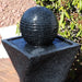 Sunnydaze 32" H Black Ball Solar Water Fountain with Battery Backup and LED Light AMP-F815