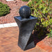 Sunnydaze 32" H Black Ball Solar Water Fountain with Battery Backup and LED Light AMP-F815