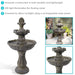 Sunnydaze 33" 2-Tier Pineapple Water Fountain Solar with Battery Backup Fountain SL-73082
