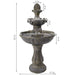 Sunnydaze 33" 2-Tier Pineapple Water Fountain Solar with Battery Backup Fountain SL-73082
