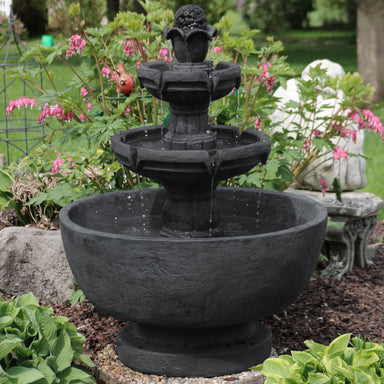 Sunnydaze 34" H Budding Fruition 3-Tier Outdoor Water Fountain FC-22631