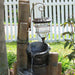 Sunnydaze 34" Rustic Pouring Buckets Outdoor Fountain with Solar Lantern WNC-382