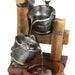 Sunnydaze 34" Rustic Pouring Buckets Outdoor Fountain with Solar Lantern WNC-382