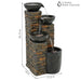 Sunnydaze 34" Staggered Pottery Bowls Tiered Outdoor Fountain with Lights SSS-244