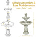 Sunnydaze 35" H 2-Tier Solar Outdoor Water Fountain with Battery Backup