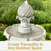 Sunnydaze 35" H 2-Tier Solar Outdoor Water Fountain with Battery Backup