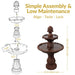 Sunnydaze 35" H 2-Tier Solar Outdoor Water Fountain with Battery Backup