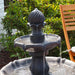 Sunnydaze 35" H 2-Tier Solar Outdoor Water Fountain with Battery Backup