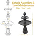 Sunnydaze 35" H 2-Tier Solar Outdoor Water Fountain with Battery Backup