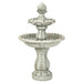 Sunnydaze 35" H 2-Tier Solar Outdoor Water Fountain with Battery Backup AMP-F802WHT