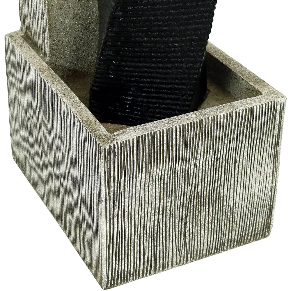 Sunnydaze 35" Modern Artistry Outdoor Water Fountain with LED Lights SSS-176