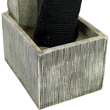 Sunnydaze 35" Modern Artistry Outdoor Water Fountain with LED Lights SSS-176