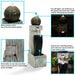 Sunnydaze 35" Modern Artistry Outdoor Water Fountain with LED Lights SSS-176